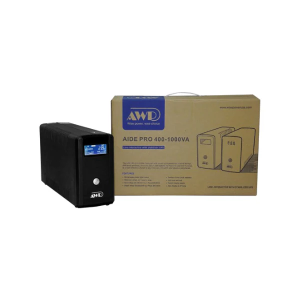 AWP Aide 400-1000VA Single Phase 600W UPS with AVR Uninterruptible Power Supply