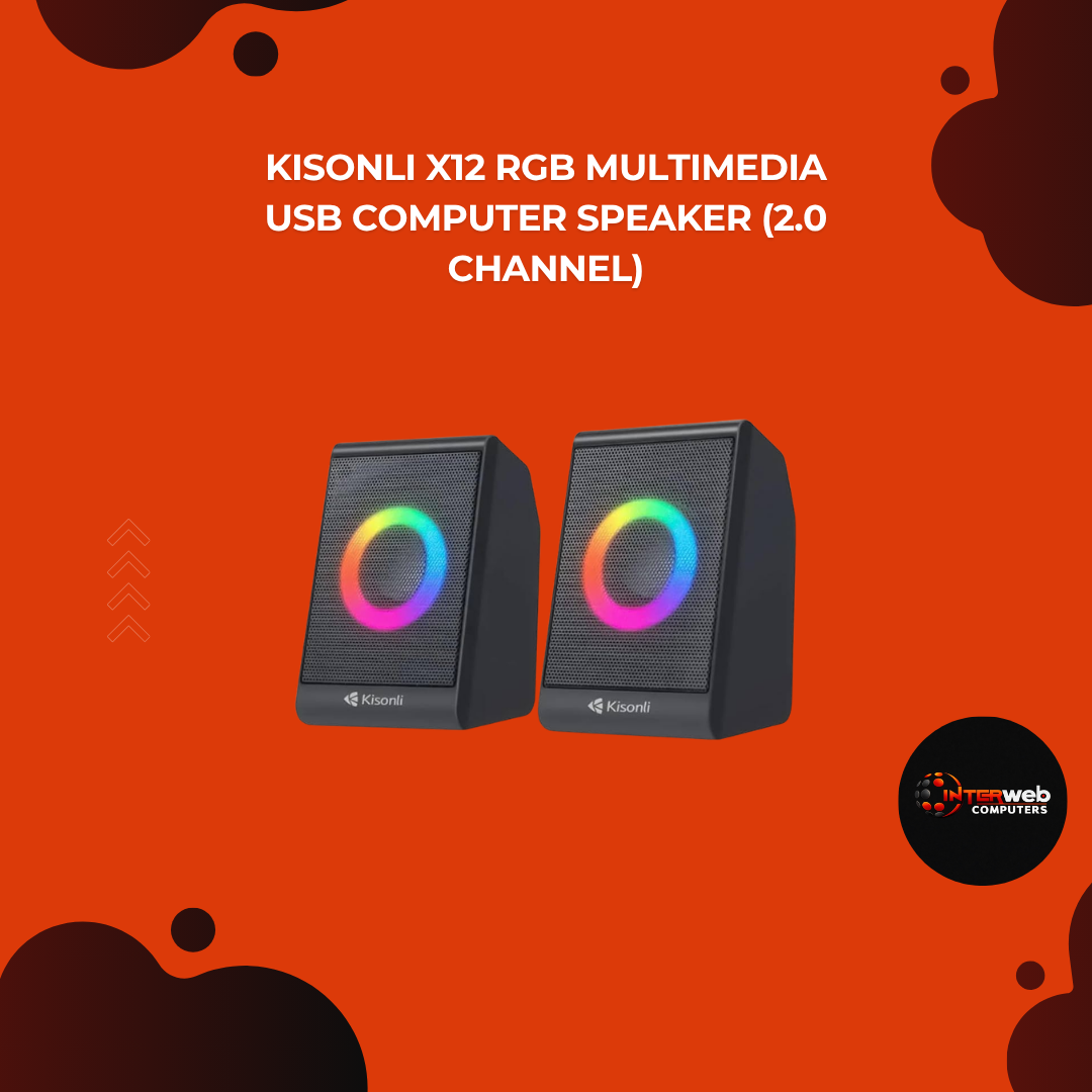 Kisonli X12 RGB Multimedia USB Computer Speaker (2.0 Channel)